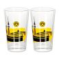 Preview: Borussia Dortmund BVB Wasserglas Skyline 2er Set 200 ml